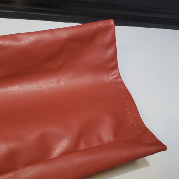 Faux leather pants. Size 10. Burnt red color. Who What Wear  brand - Picture 3 of 9